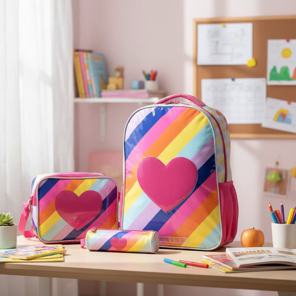 Kit Mochila Escolar Menina Lancheira Estojo Resistente 3 Pçs Juvenil