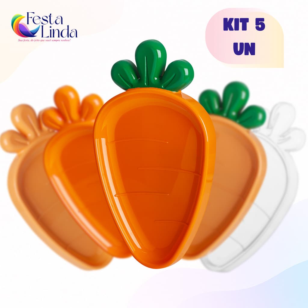 Kit 5 Petisqueiras Cenoura Páscoa Várias Cores