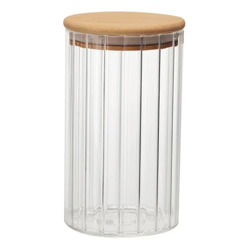 Pote Hermético Vidro Borossilicato Com Tampa De Bambu 750ml