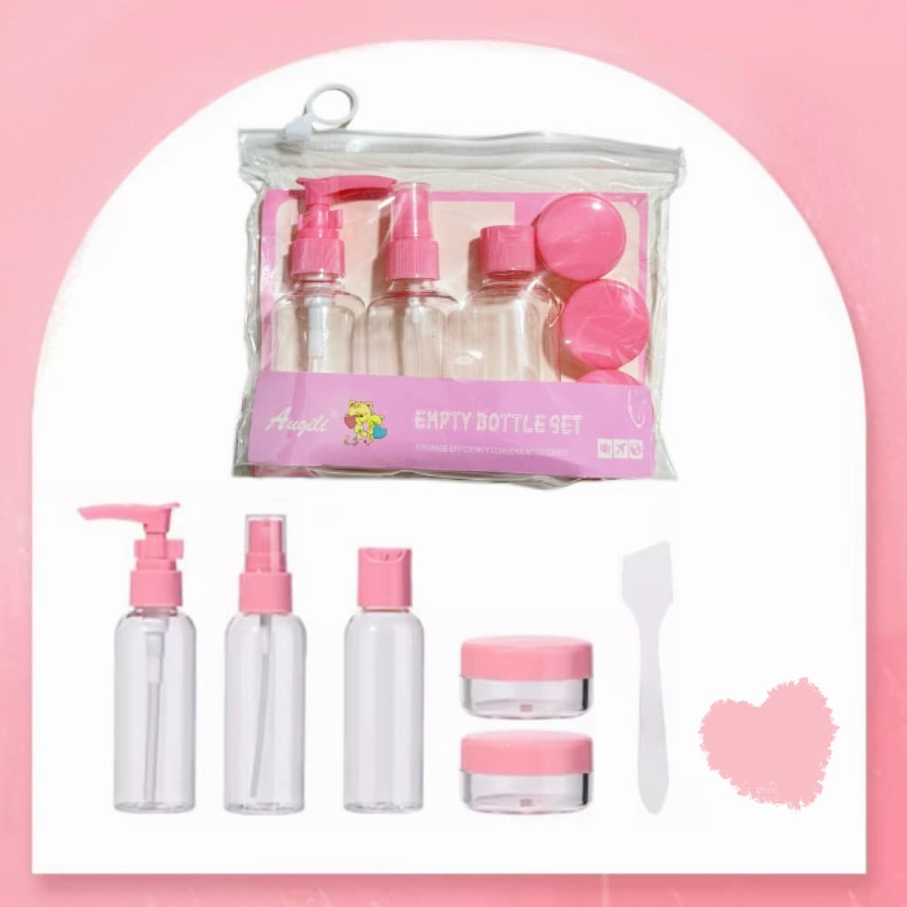 Kit Frascos para Viagem com Necessaire – Reutilizável e Portátil | Organização Perfeita