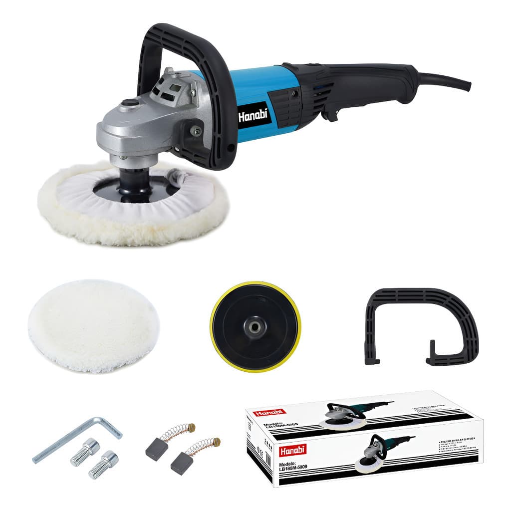 【Hanabi】Politriz Angular Elétrica Automotiva 1400W 7 Polegadas 180mm Profissional Polimento Acabamento Hanabi