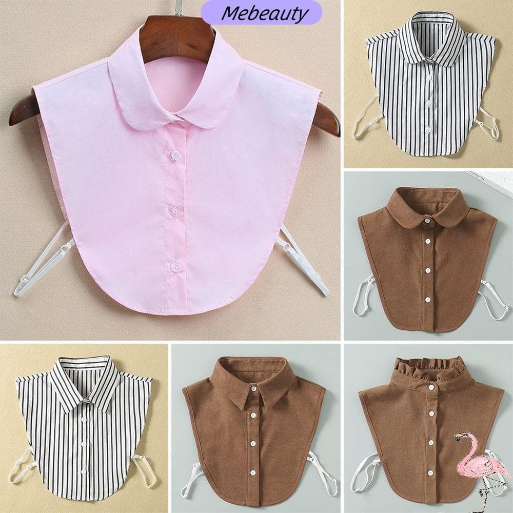 MEBEAUTYBR Camisa Gola Falsa Destacável Algodão Blusa Feminina