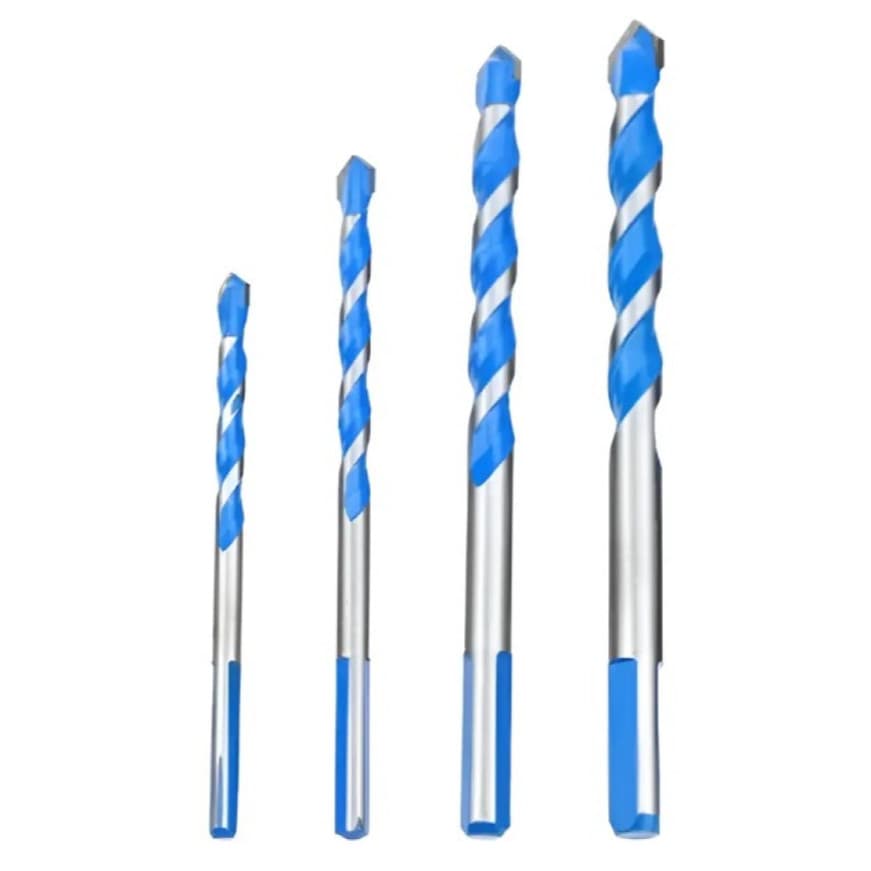 Jogo Brocas 4pçs Multiuso Concreto Metal 5-10mm Triangular Fura Tudo Concreto Metal Madeira