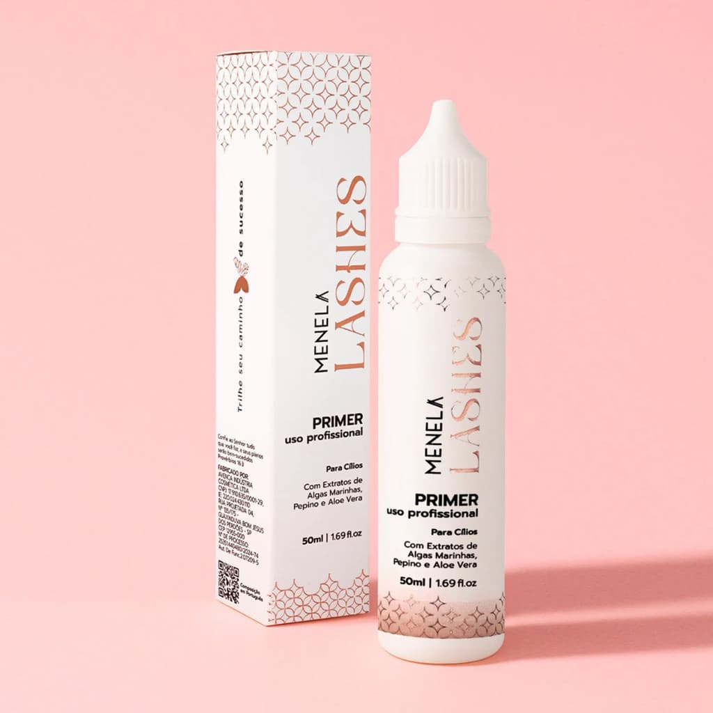 Primer Menela Lashes 50ml Desengordurante Purifica e hidrata