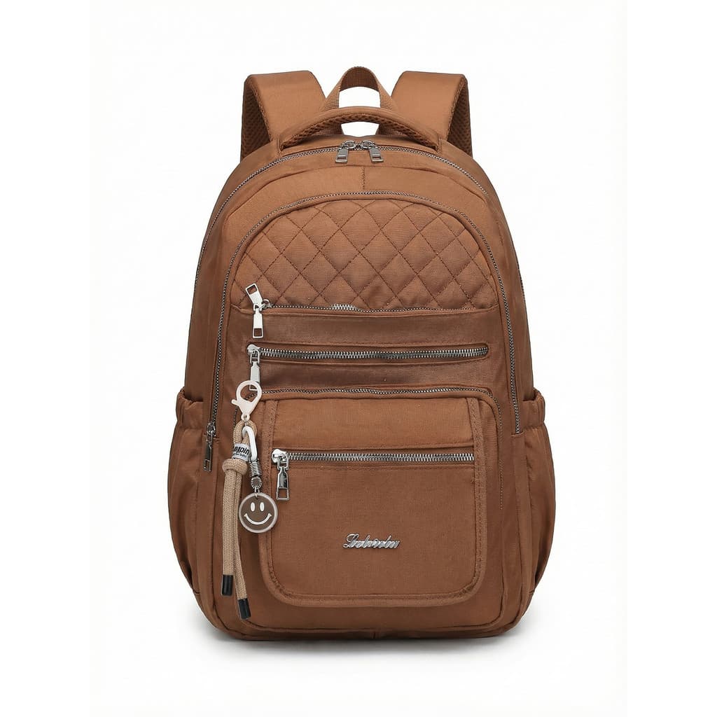 Mochila Nylon Grande Para Notebook Resistente à Água Vários Bolsos Reforçada com Chaveiro Astronauta