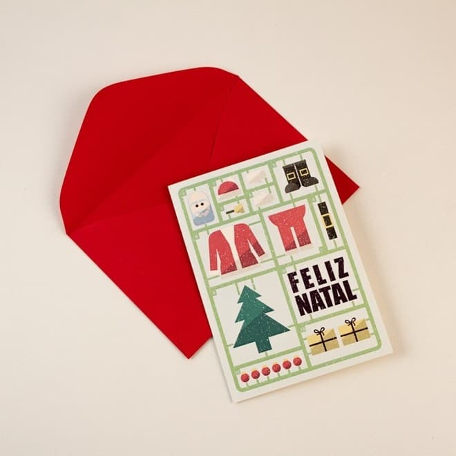 Cartão de Natal Look Noel – Presente Personalizável, Papel Texturizado e Envelope