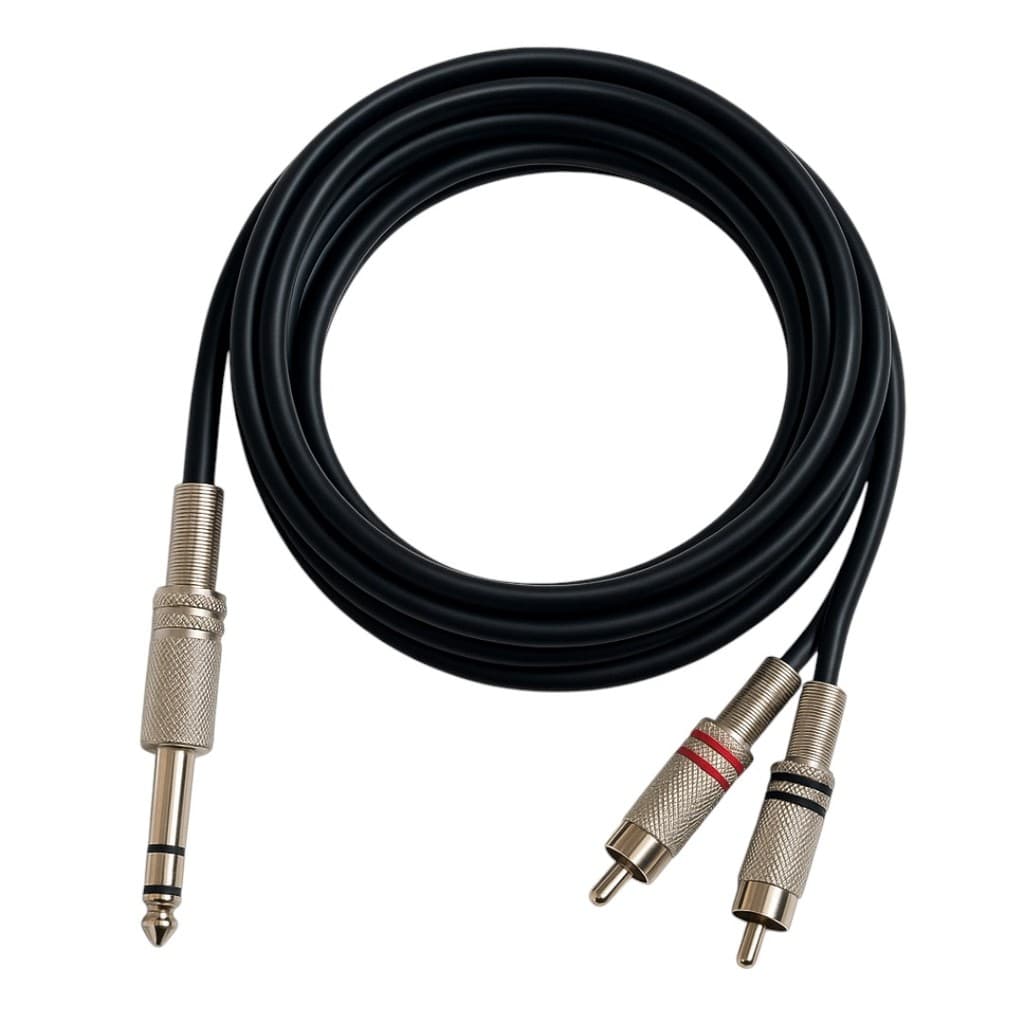 Cabo P10 Estéreo Para 2 Rca Niquelado - 1 Metro