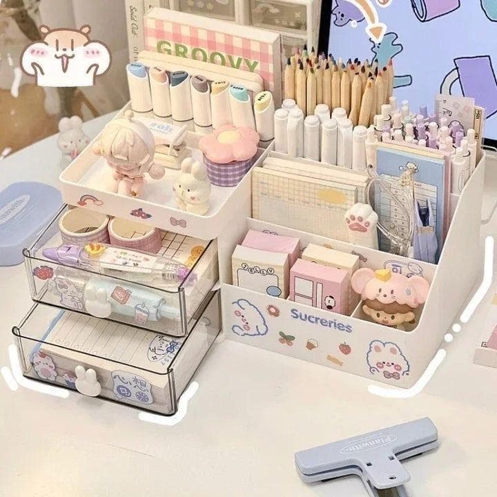 Kit Papelaria Completa Fofa Luxo Kawaii Presente 6 Itens Criativos Feminino  Aulas Material Escolar