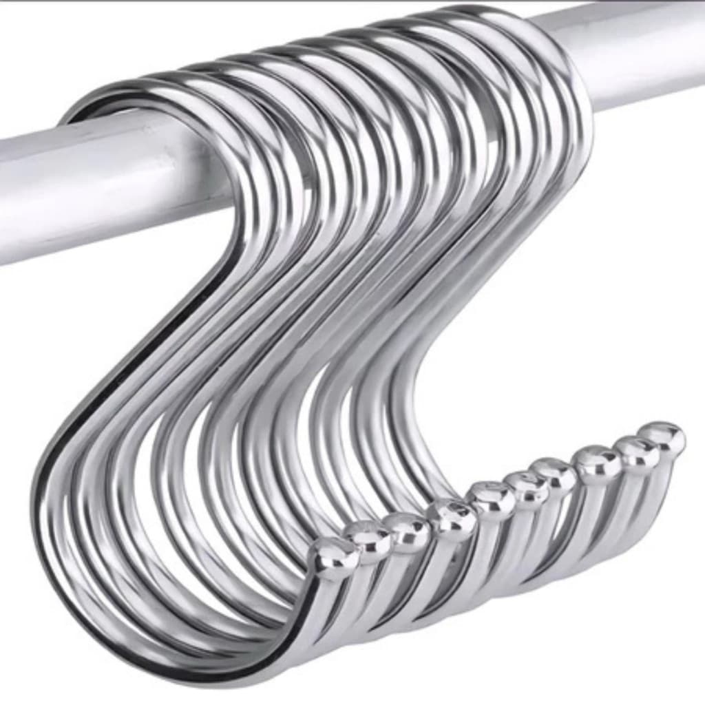KIT 5/10 Ganchos Cozinha Banheiro Quarto  Organizador Utensílio Suspenso Aço Inox para Em Forma de S
