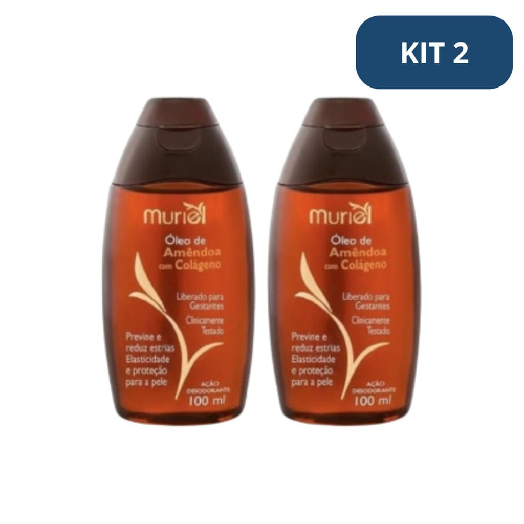 Kit 2 Óleo Corporal De Amêndoas Com Colágeno 100ml Muriel