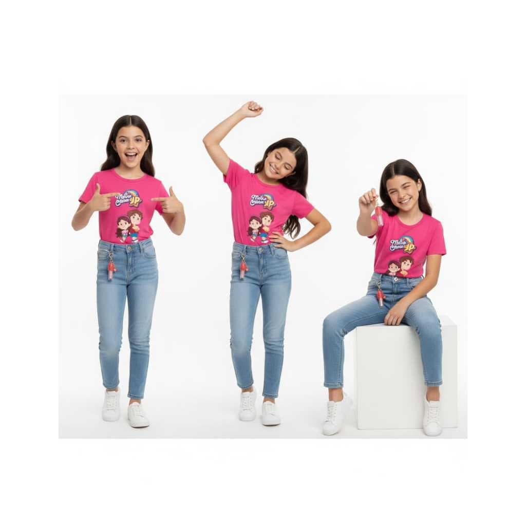 Camisa Maria Clara e JP Infantil Rosa Personalizada + Mimo Especial Brinde Gloss Chaveiro Camisa 100% Algodão