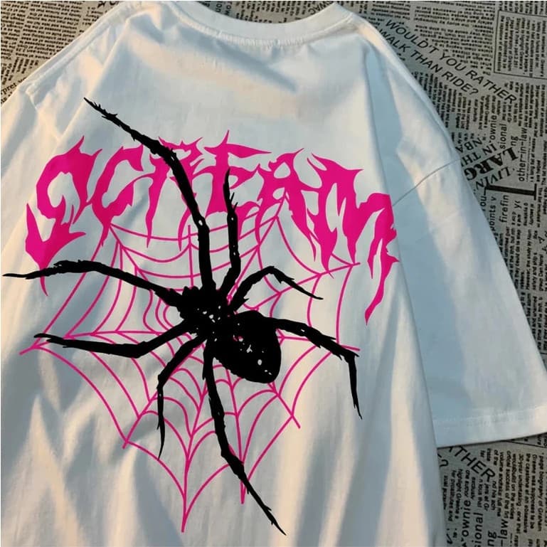 Camiseta Premium estampada Moderna casual 100% algodão Exclusiva Scream Spider  Streetwear unissex