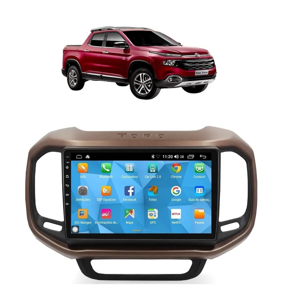 Kit Multimídia Toro Volcano 2016 / 2021 9 Pol Android Carplay Gps 2/32GB - Roadstar 915BR