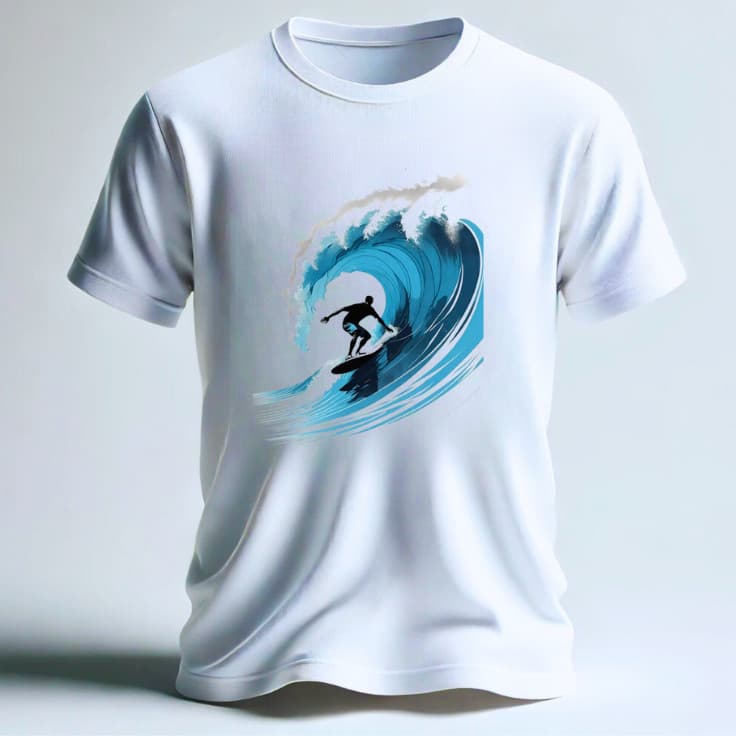Bella Gis Camiseta Surf Pegando Onda Surfista Praia Mar Esporte Prancha Tubo Radical