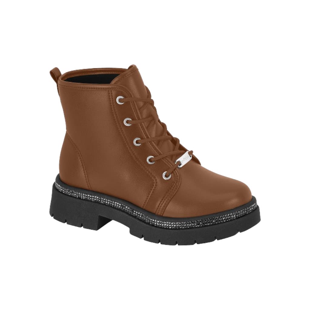 Bota Coturno Infantil Molekinha Saltinho Tratorado Strass
