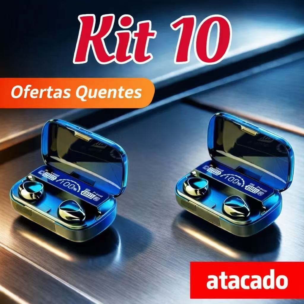 Atacado Kit M10 Fones de ouvido  Bluetooth 5.3 sem fio TWS estéreo Com Power Bank carregador