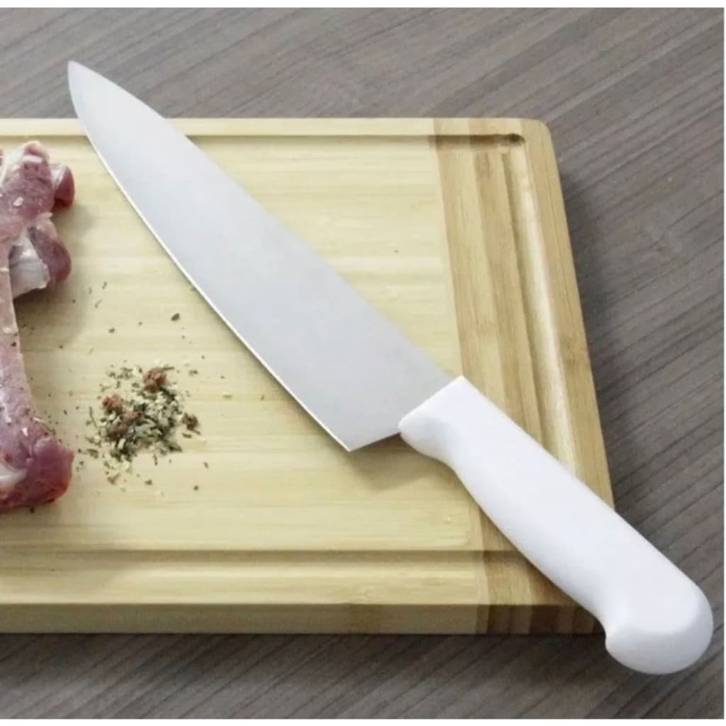 Faca Aço Inox 8 ou 12 Polegadas Chef Profissional para Carnes Churrasco Peixe Legumes Corte Preciso