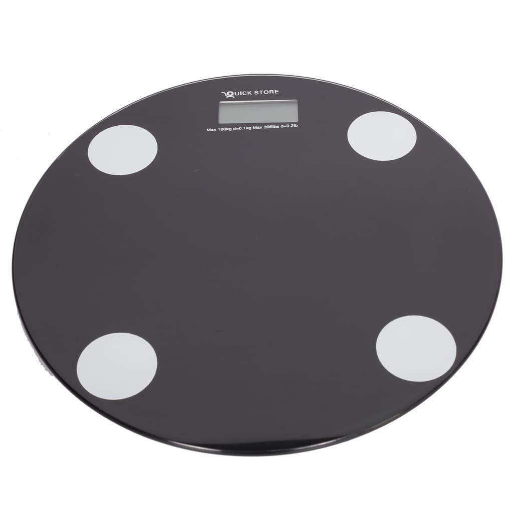 Balança corporal digital preta vidro temperado até 180 kg