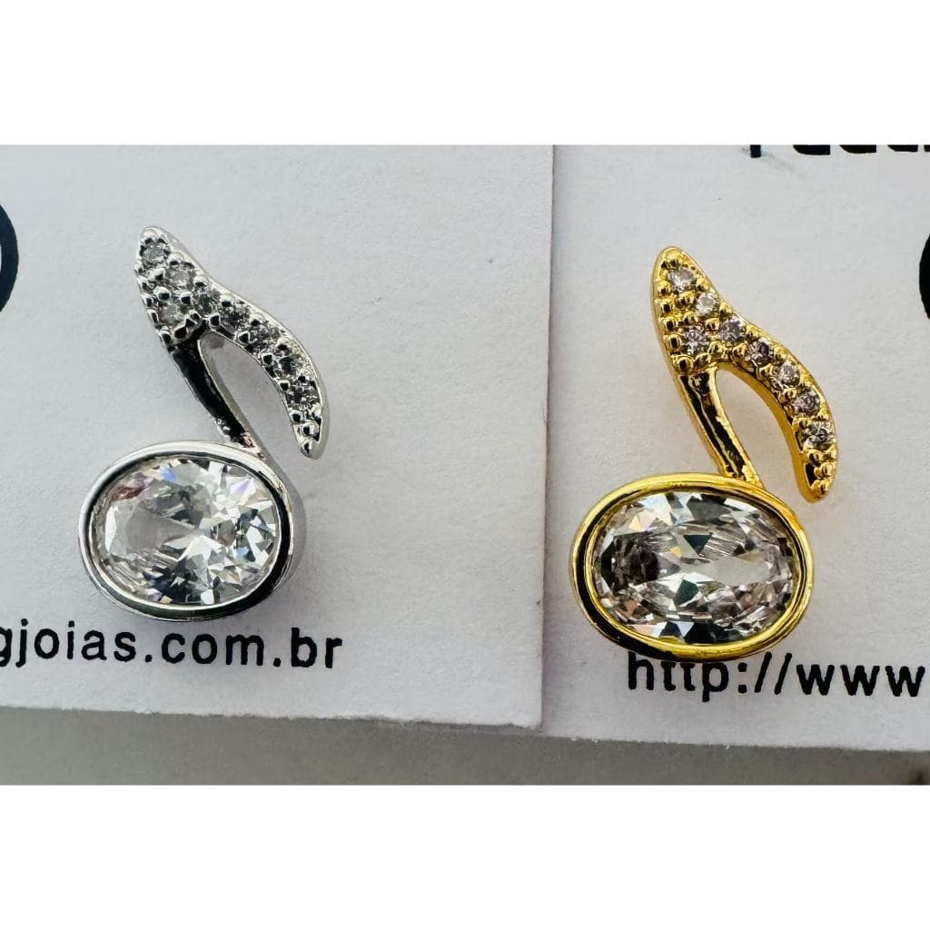 Brinco  62# Feminino Casual Dourado Prata Blogueira Brilhante Zircônia Elegante