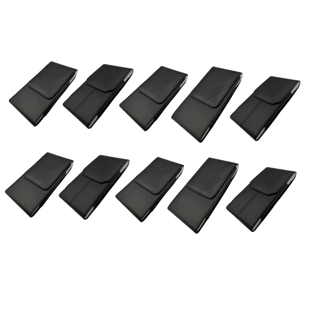 Kit 10 Un Capa Case Porta Celular De Uso Na Cintura C/ Clip Vertical Tela 6.5 6.8 Couro Sintético