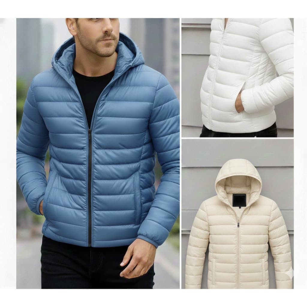 Jaqueta Puffer Bobojaco Corta Vento Nylon Frio Reforçada Capuz Removivel