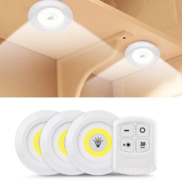 9/12/15 Pcs Lampada Luminaria Led Spot Sem Fio Controle Remoto Luz LED.