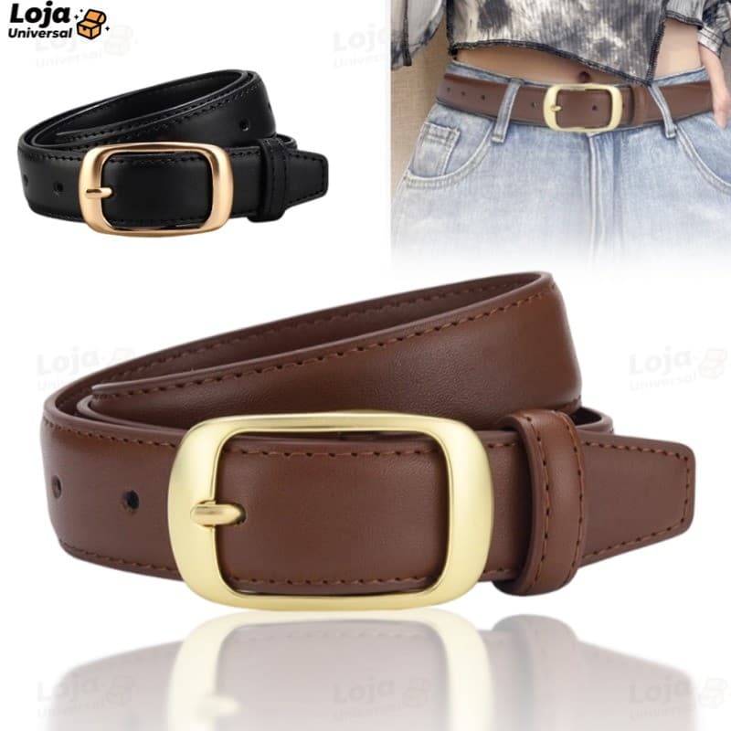 2026 NOVA Coreano Elegante Preto Premium Couro Cinto Liga Pino Fivela Para Jeans Vestido Feminino-LU