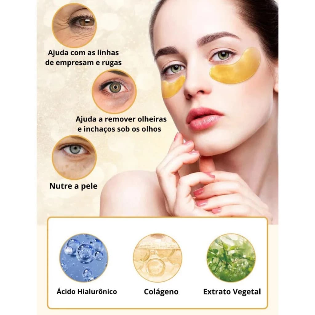 Kit 5/10/20 Máscaras Olheiras Colágeno Adesivo Antirrugas Gel Pads Skin Care Máscara Facial para os olhos