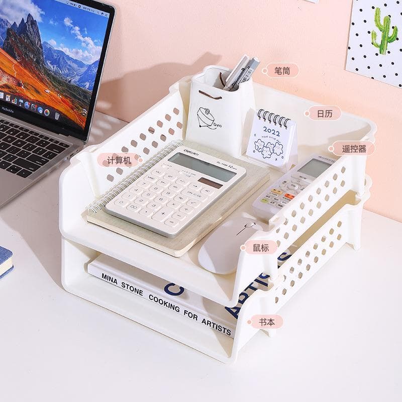 Cesta de armazenamento de arquivo de plástico simples Desktop arquivo de escritório cesta de armazenamento de papelaria