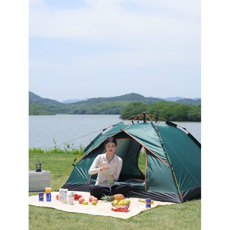 Barraca automática ao ar livre portátil família acampamento campo equipamentos de acampamento isolamento térmico proteto