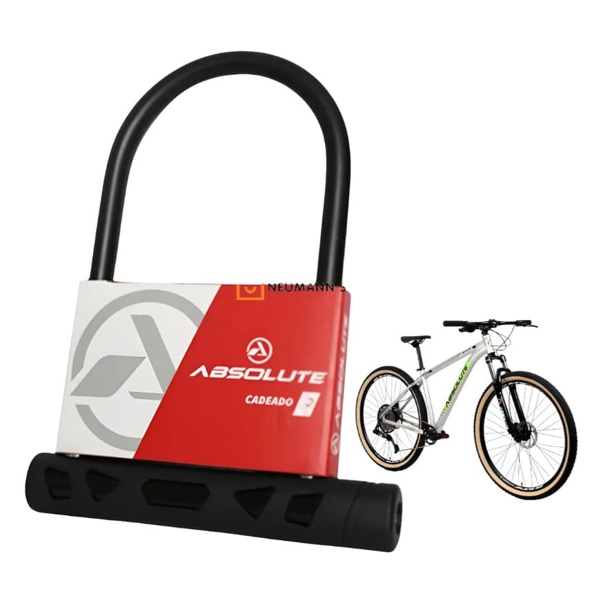 Cadeado U-lock Absolute Original Reforçado Com Chave Moto Bicicleta