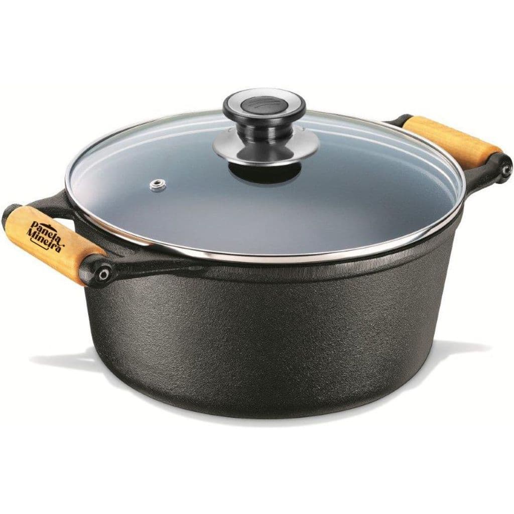Caçarola Tradição Alça de Madeira e Tampa de Vidro 20X16 cm 2,5L