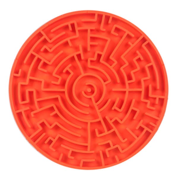 Comedouro Lento Labirinto Laranja P - Pet Games