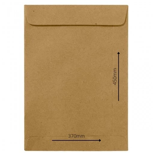 ENVELOPE PARDO/NATURAL/KRAFT 370MM X 450MM PACOTE/10 UNIDADES