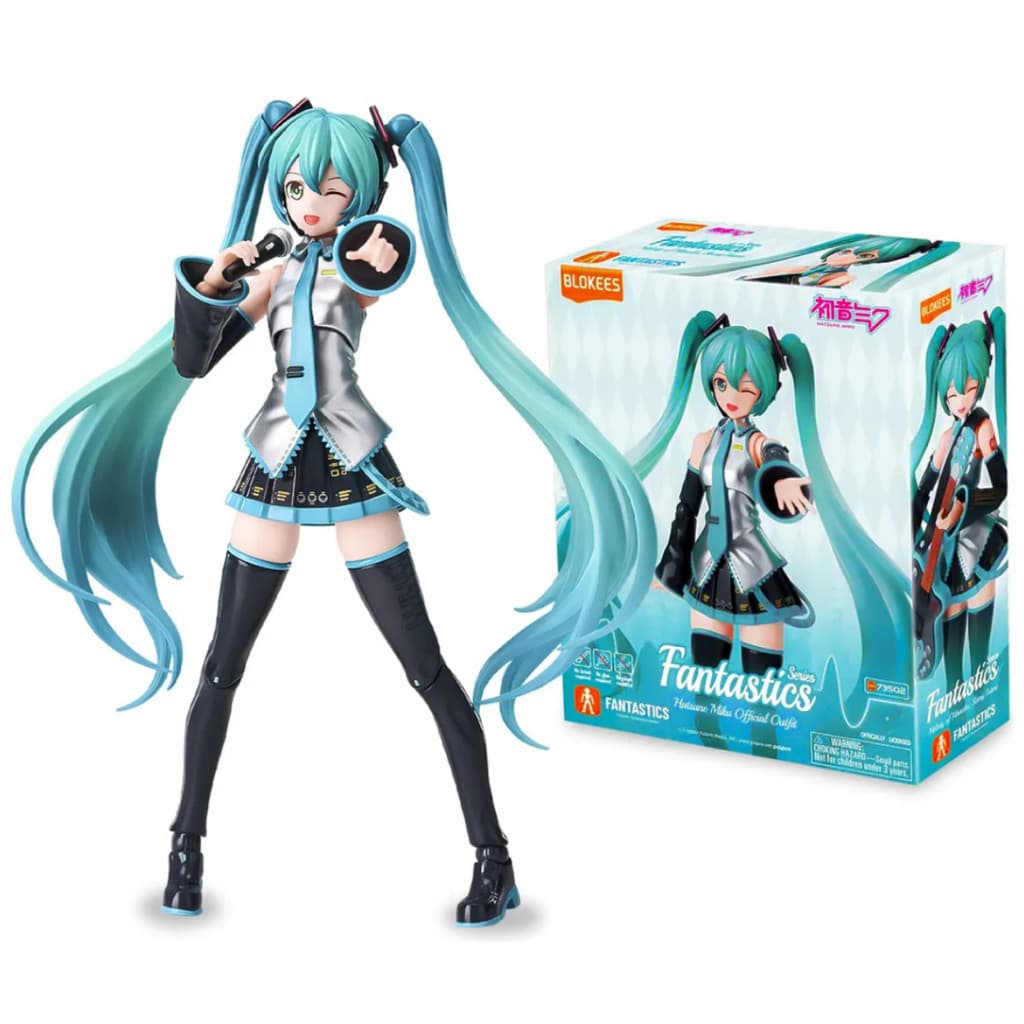 Boneca Montável Desenho Anime Fantastics Séries Hatsune Miku Blokees Diferentes Expressões Faciais