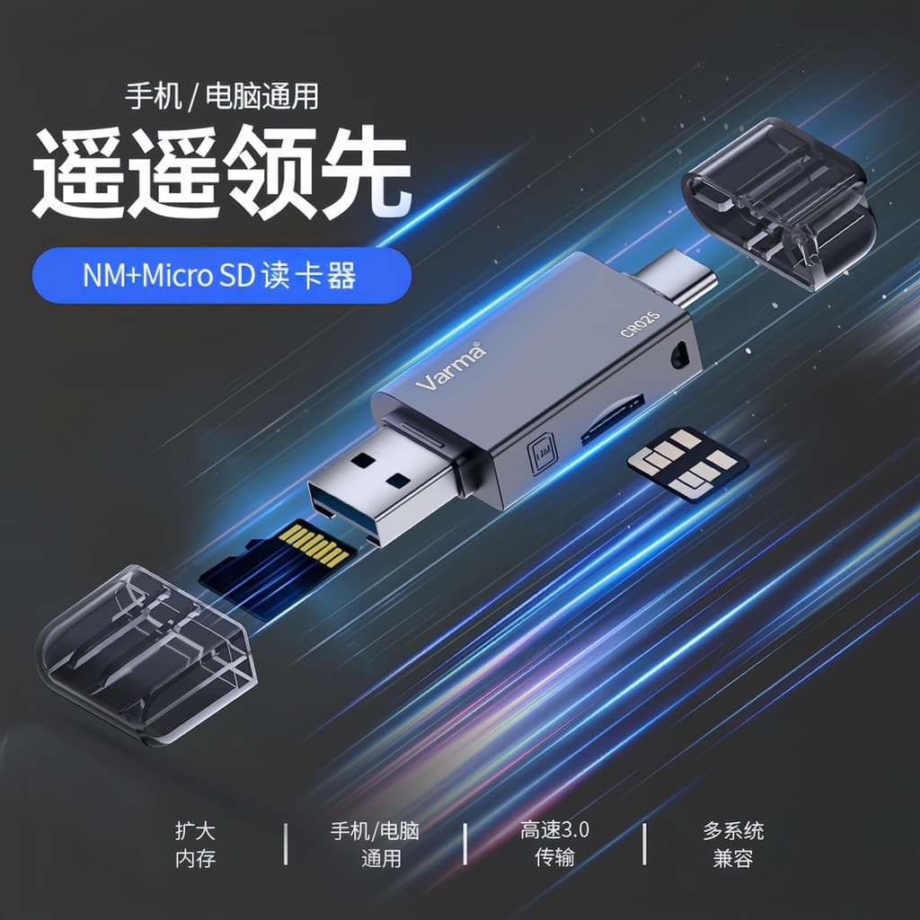 Huama leitor de cartão TF oculto de alta velocidade adequado para Apple 15 3.0 conector duplo typec cartão duplo mesma l