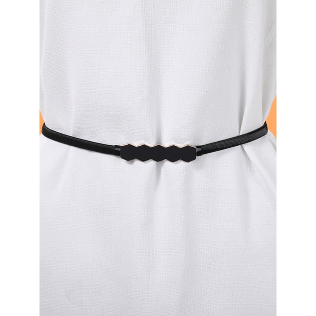 Coreano elástico fino cinto feminino ouro preto verão cintura elástica corrente vestido decorativo All-Match saia de cin