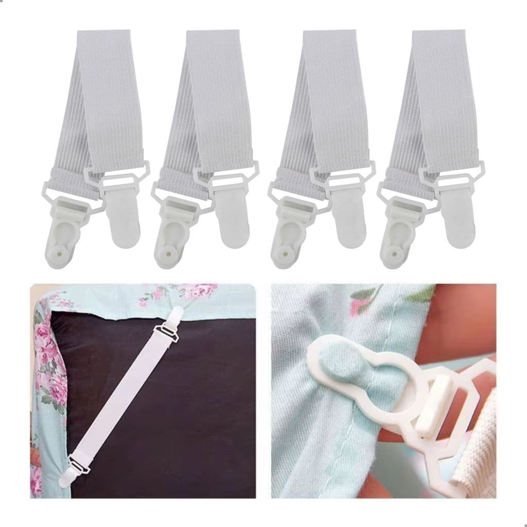 Kit Prendedores Fixadores de Lençol Na Cama Com Elástico