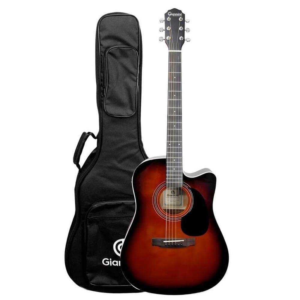 VIOLAO GIANNINI ELÉTRICO DRC DLX SBG DELUXE ACO TAMPO MAÇICO FISHMAN C/ BAG