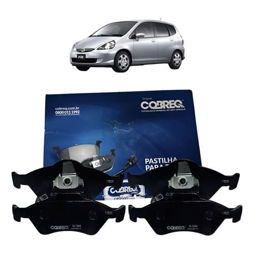 Kit 4 Pastilhas Freio Dianteiro Honda Fit 2008 Cobreq