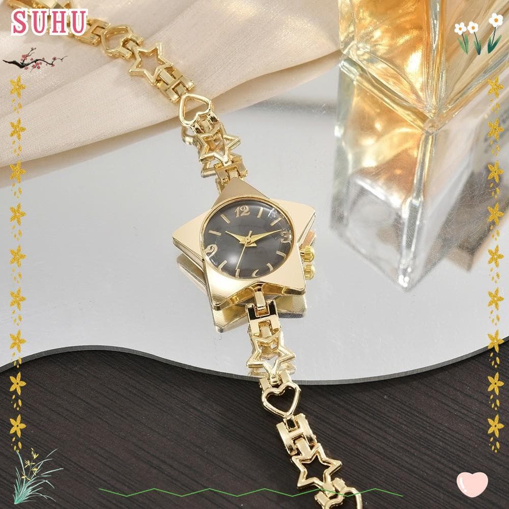 SUHU Relógio Feminino Com Pulseira , Movimento De Quartzo Estilo Criativo , Estrela Ajustável