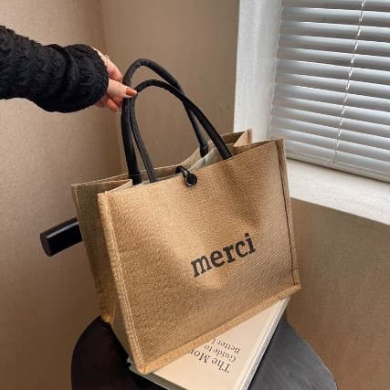 Bolsa de lona feminina bolsa 2024 novo estilo grande capacidade bolsa de linho feminina ins estilo coreano Commuter saco