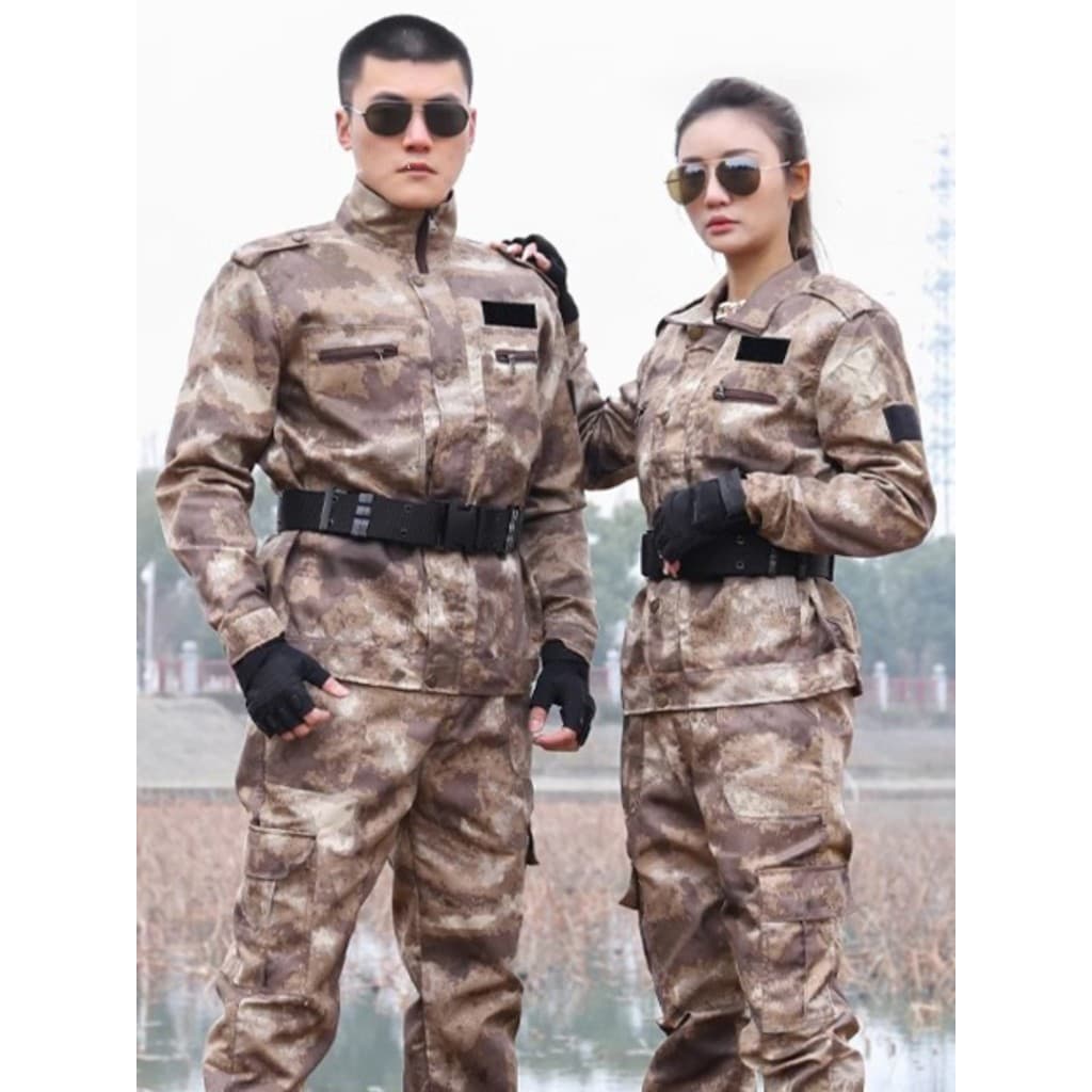 Primavera outono uniforme de camuflagem genuíno terno masculino uniforme de treinamento militar grupo roupas de desempen