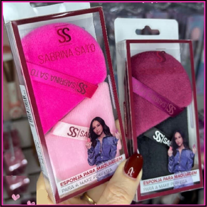 Kit 2 Esponjas De Maquiagem Triangulos De Veludo Sabrina Sato Muita Maciez e Acabamento Profissional