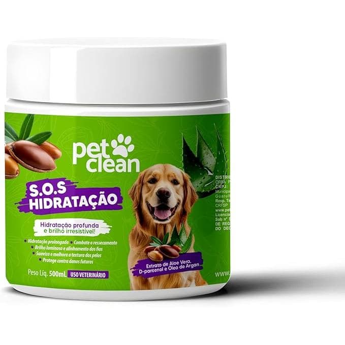 Máscara Hidratação S.O.S Tratamento Cães & Gatos Pet Clean Cronograma Hidratação, Nutrição, Restauração Profunda 500g