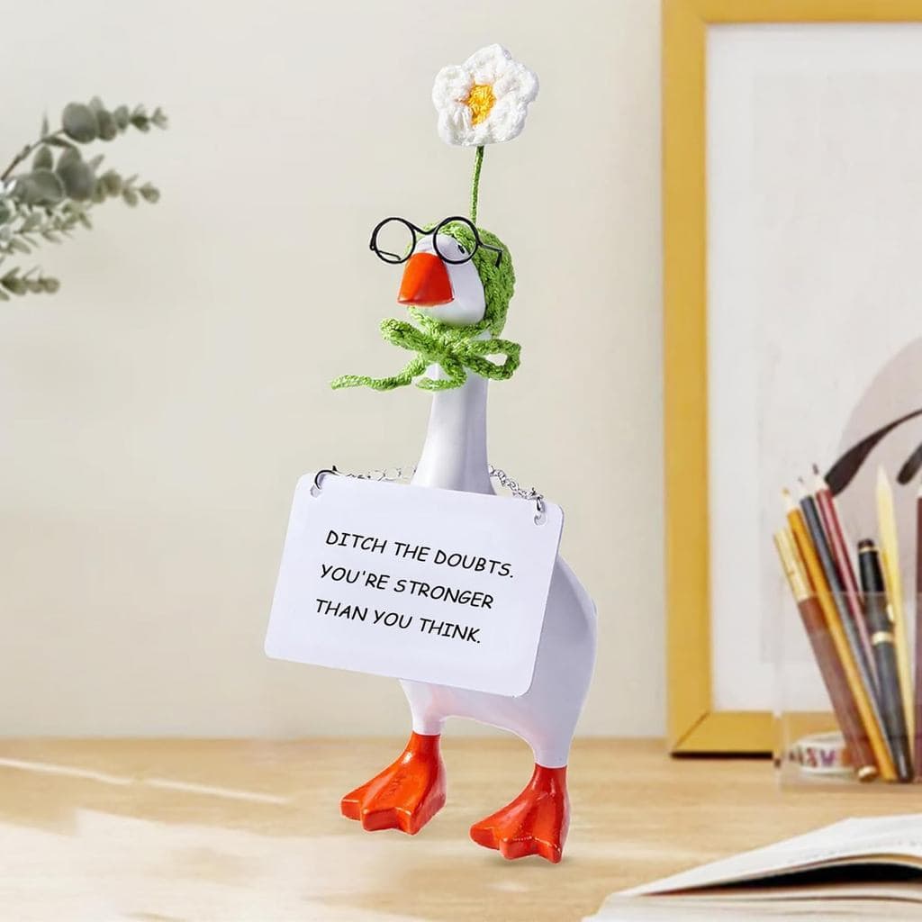 Mini Mesa De Ganso De 7 Polegadas-Linda Estatueta De Kawaii , Porta-Chaves Magnético Com Acessórios De Decoração De Pato