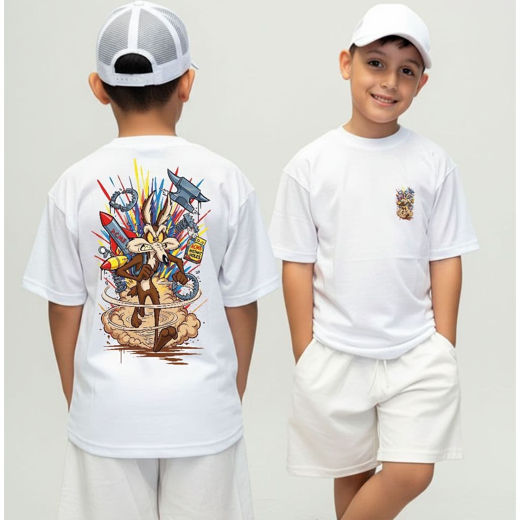 Camiseta Infantil Malha 30.1 100% Algodão Camisa Juvenil Estilosa Divertida Bigorna Desenho