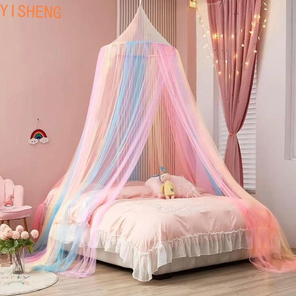 Rede Mosquiteira Com Cúpula YISHENG , Dossel De Cama Cor Arco-Íris Estilo Princesa , Barraca Suspensa