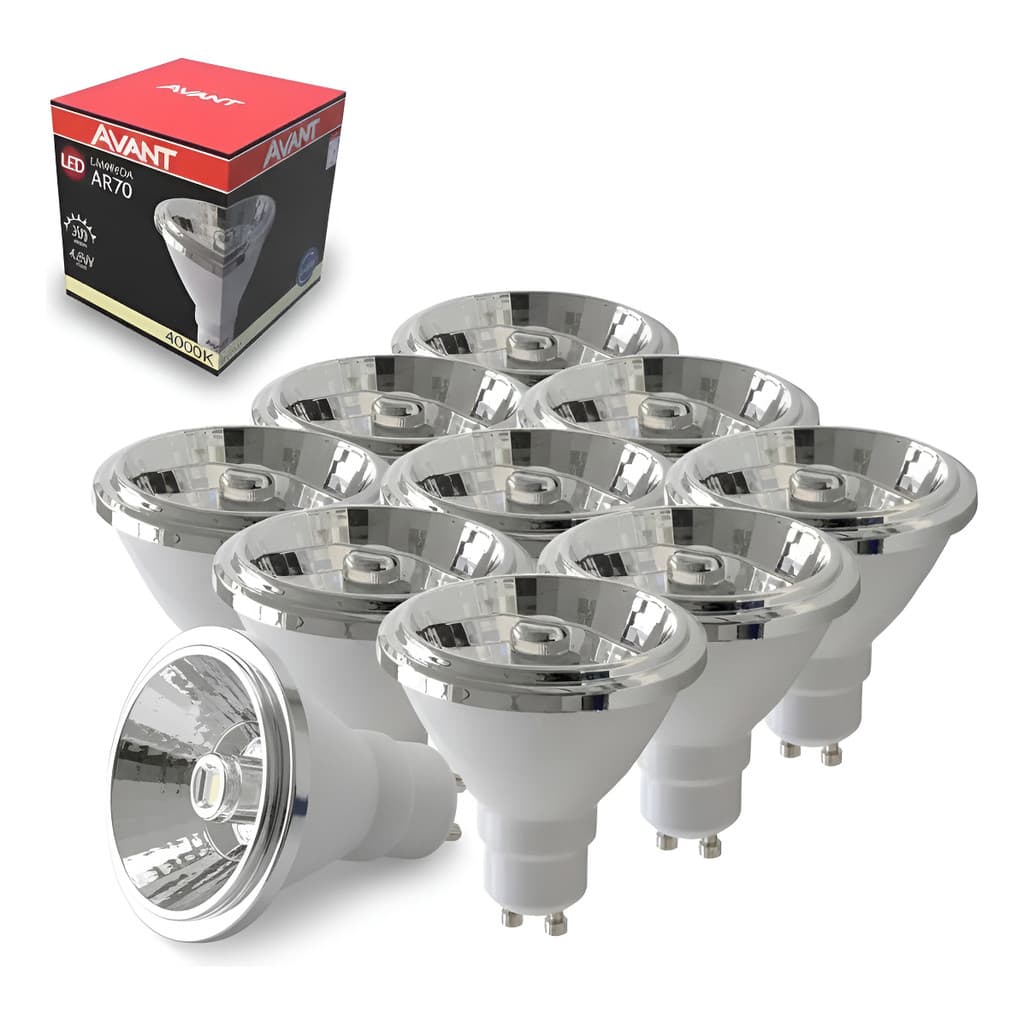 Kit 10 Lâmpada Led Ar70 4.8w 4000k Gu10 Ip20 Avant 127/220v