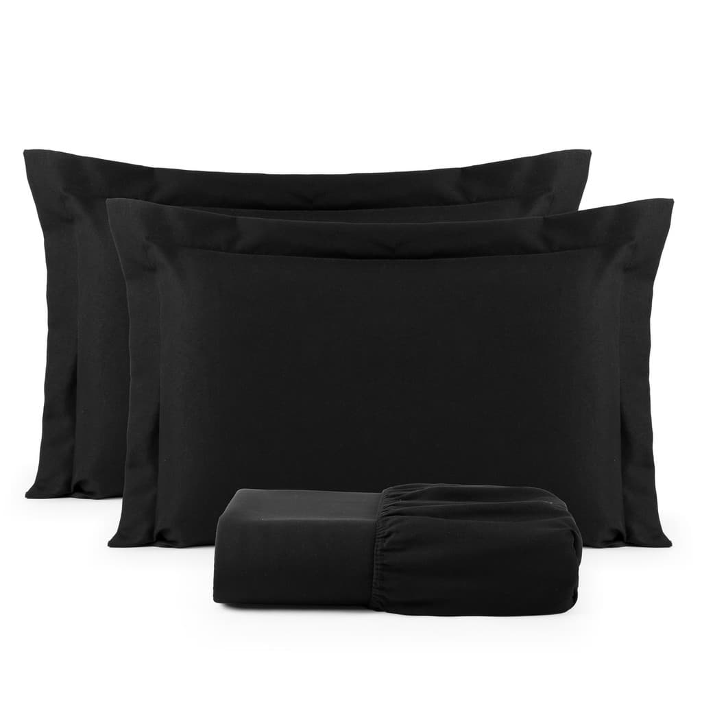 Jogo de Cama Casal Percal 400 Fios 03 Pçs  Aba Americana Antiácaro Antipilling